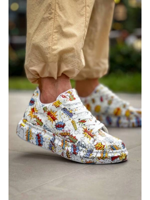 Kb-x500 Kuback Beyaz Boom Bağcıklı Günlük Erkek Ayakkabı Erkek Günlük Ayakkabı