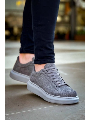 Kb-x500 Kuback Gri Süet Yüksek Taban Bağcıklı Günlük Erkek Ayakkabı Erkek Günlük Ayakkabı