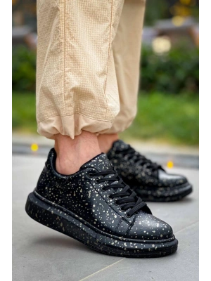 KB-X500  Kuback Siyah Gold  Bağcıklı  Günlük Erkek  Ayakkabı