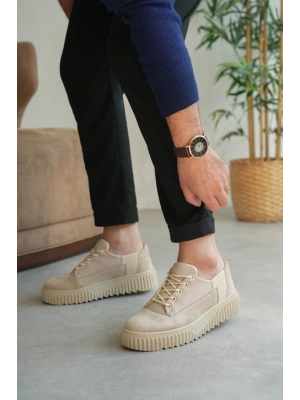 KB-X516 Kuback Bej Süet Günlük Erkek Ayakkabı