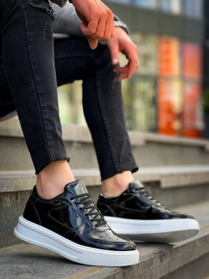 Kb-x8 Kuback Siyah Rugan Detaylı Beyaz Yüksek Taban Günlük Erkek Spor Ayakkabı