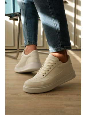 KB-X9 Kuback Beyaz Cilt Günlük Erkek Ayakkabı