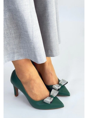 Keana Yeşil Cilt Kadın Topuklu Ayakkabı