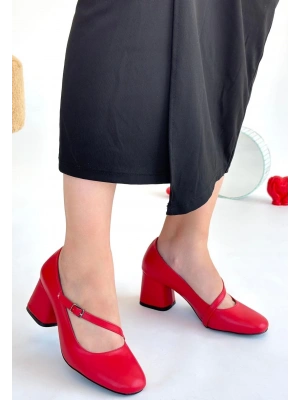 Kier Kırmızı Cilt Kadın Topuklu Ayakkabı