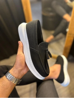 Knack Günlük Spor 818 Siyah Süet (beyaz Taban) Erkek Klasik Ayakkabı