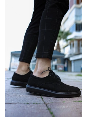 Knack Klasik Erkek Ayakkabı 001 Siyah Süet (siyah Taban) Erkek Klasik Ayakkabı