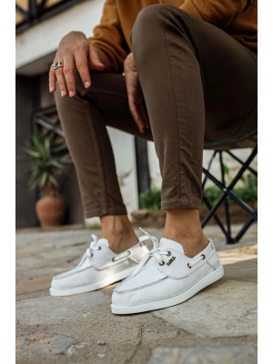 Knack Mevsimlik Keten Ayakkabı 008 Beyaz