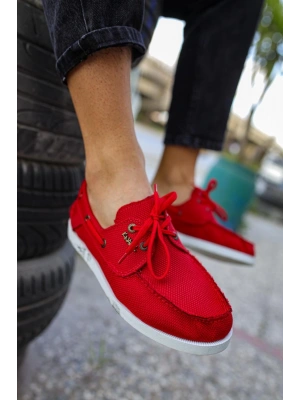 Knack Mevsimlik Keten Ayakkabı 008 Kırmızı Erkek Günlük Ayakkabı