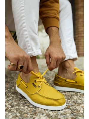 Knack Mevsimlik Keten Ayakkabı 008 Sarı Erkek Günlük Ayakkabı
