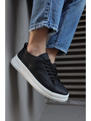 Knack Sneakers Ayakkabı 010 Siyah (beyaz Taban) Erkek Sneaker Ayakkabı