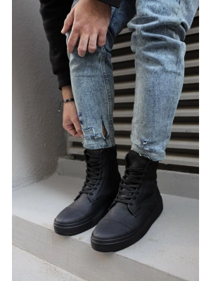 Knack Spor Bot 022 Siyah (Siyah Taban)