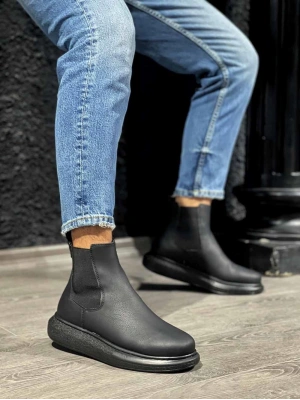 Knack Yüksek Taban Ayakkabı 111 Siyah (siyah Taban) Erkek Günlük Ayakkabı