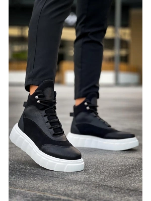 Knack Yüksek Taban 104 Siyah (beyaz Taban) Erkek Bot