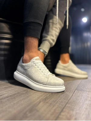 Knack Yüksek Taban 044 Beyaz (desenli) Erkek Günlük Ayakkabı