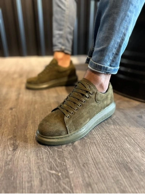 Knack Yüksek Taban 044 Haki (süet) Erkek Günlük Ayakkabı