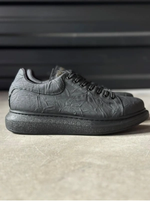 Knack Yüksek Taban Günlük Ayakkabı 044 Siyah Siyah Taban (Desenli)