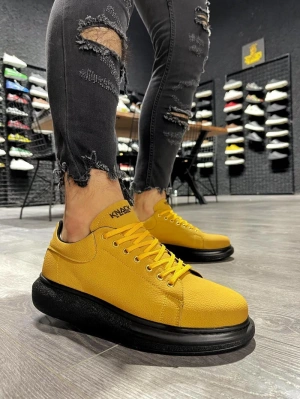 Knack Yüksek Taban Günlük Ayakkabı 045 Sarı (Siyah Taban)