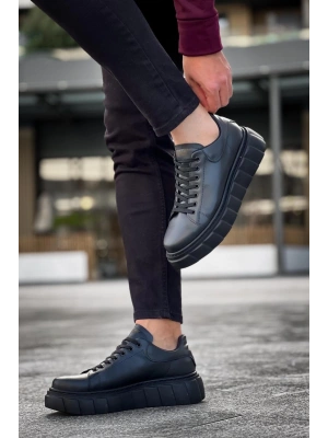 Knack Yüksek Taban Günlük Ayakkabı 144 Siyah (siyah Taban) Erkek Günlük Ayakkabı