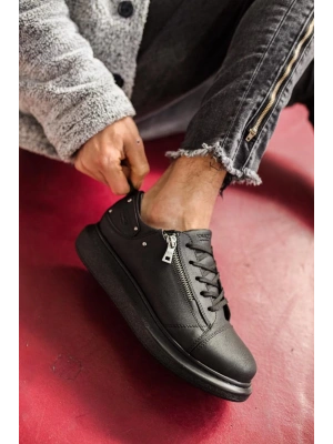 Knack Yüksek Taban 555 Siyah (siyah Taban) Erkek Günlük Ayakkabı