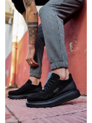 Knack Yüksek Taban Günlük Süet Ayakkabı 040 Siyah (siyah Taban) Erkek Günlük Ayakkabı