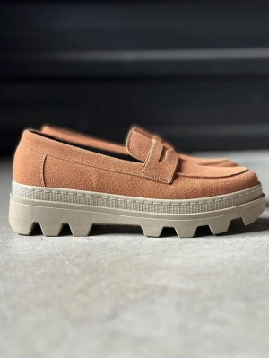 Knack Yüksek Taban Klasik Ayakkabı 779 Taba Süet