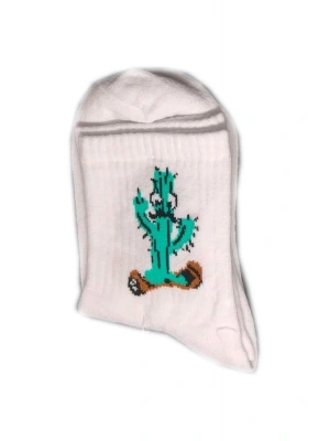 Kolej Kız Kaktüs Desenli Çorap