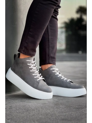 Le10 Bağcıklı Erkek Yüksek Beyaz Taban Antrasit Spor Erkek Bot