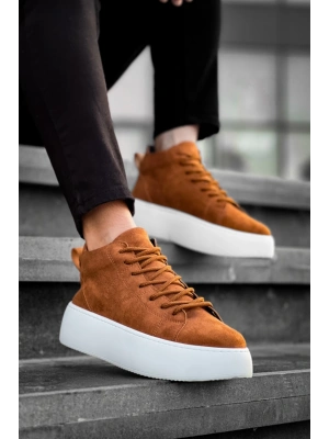 Le10 Bağcıklı Erkek Yüksek Taban İthal Süet Taba Spor Erkek Bot