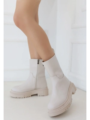 Liara Bej Cilt Topuklu Kadın Bot