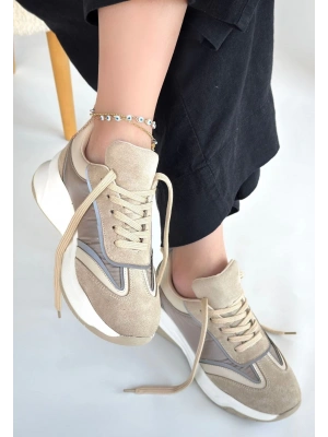 Mark Bej Süet Bağcıklı Spor Ayakkabı