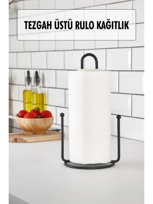 Metal Kağıt Havluluk & Dik Havlu Peçetelik Siyah 28 Cm