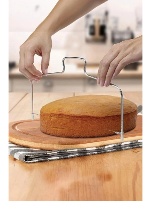 Metal Pasta Kesme Aparatı 30 cm Kek Ekmek Katman Dilimleme Bıçağı