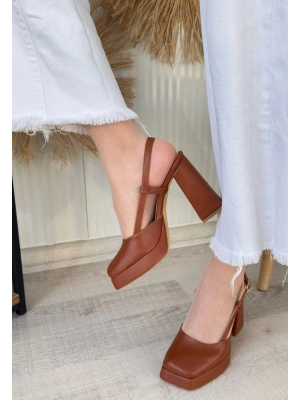 Mety Taba Cilt Kadın Topuklu Ayakkabı