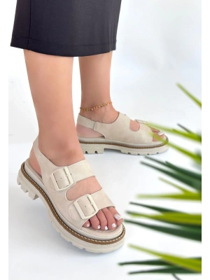 Milta Bej Nubuk Kadın Sandalet