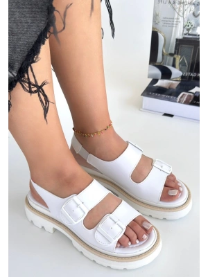 Milta Beyaz Cilt Kadın Sandalet