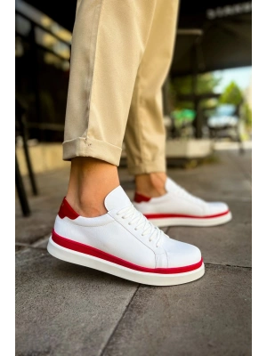 MN979 - Santoni GBT Spor Erkek Ayakkabı BEYAZ/KIRMIZI