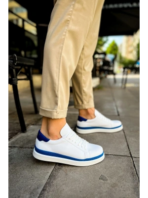 MN979 - Santoni GBT Spor Erkek Ayakkabı BEYAZ/MAVI