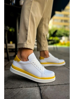MN979 - Santoni GBT Spor Erkek Ayakkabı BEYAZ/SARI