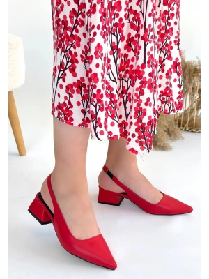 Morji Kırmızı Cilt Kadın Topuklu Ayakkabı