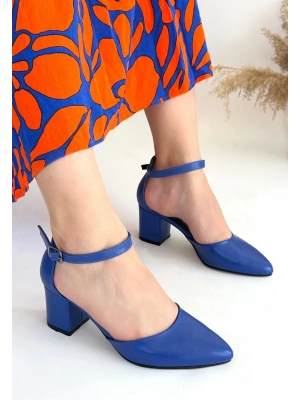 Mulen Mavi Cilt Kadın Topuklu Ayakkabı