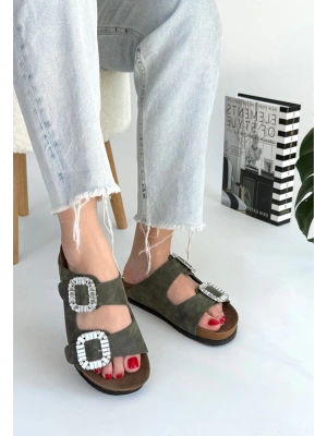 Nool Yeşil Nubuk Kadın Terlik