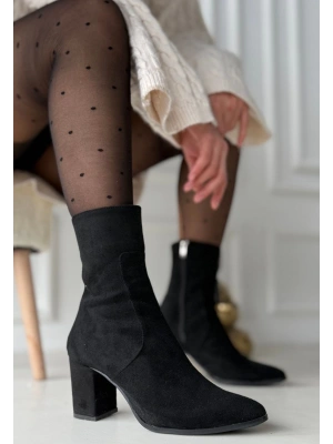 Noort Siyah Süet Topuklu Kadın Bot