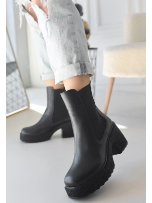 Paigo Siyah Cilt Topuklu Kadın Bot