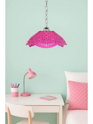 Pembe Akrilik Avize Modern Dekoratif Aydınlatma 35x35x12 cm