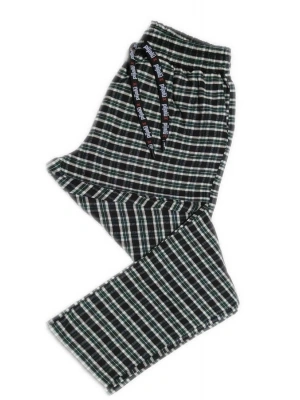 Pijalüx Erkek Kareli Poplin Cepli Alt Pijama