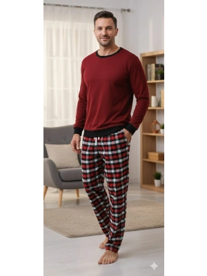 Pijalüx Tek Alt Kareli Kalın Poplin Ev Pantalonu