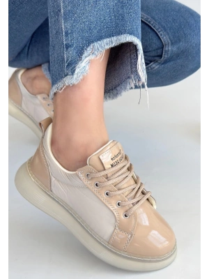 Piona Bej Rugan Bağcıklı Kadın Spor Ayakkabı