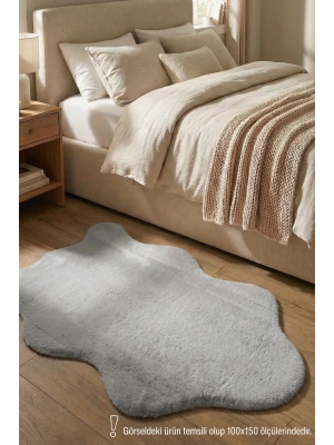 POLY Peluş Post Şeklinde Halı-Gri- Salon-Antre-Oturma Odası-Yumuşak-Kaymaz Taban-Yıkanabilir–Modern-Uygun Fiyat