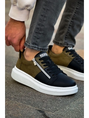 RS601 - Lüx Süet Erkek Ayakkabı SIYAH / HAKI