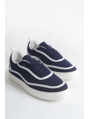 RS625 - Keten Erkek Spor Ayakkabı Lacivert Beyaz